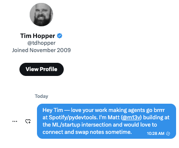 ChatGPT Atlas — Sends a generic, shallow DM — no real research