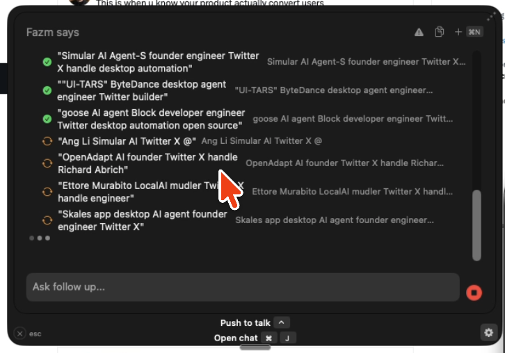 Fazm — Researches 7 engineers, finds the right people